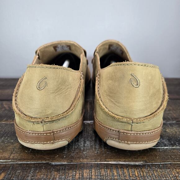 NEW Olukai Moloa Loafer Mens Size 15 Slip On Shoes Leather Brown Casual - Picture 4 of 11